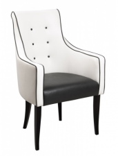 Черно-белое кресло для кафе, ресторанов